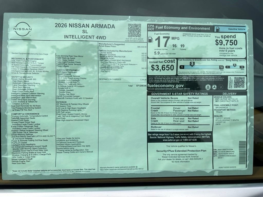 New 2026 Nissan Armada SL AWD/4WD image 34