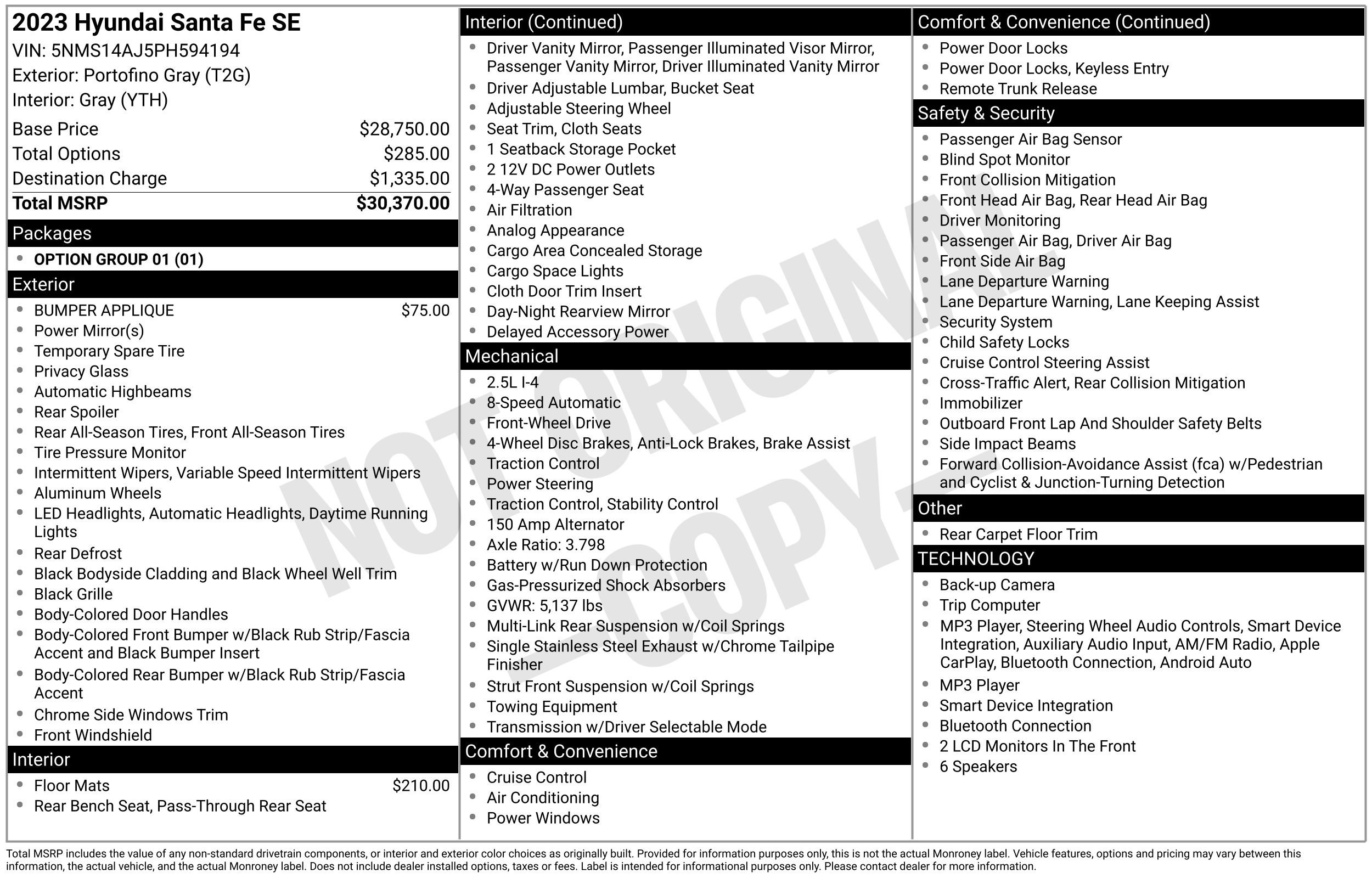 Certified 2023 Hyundai Santa Fe SE FWD image 2