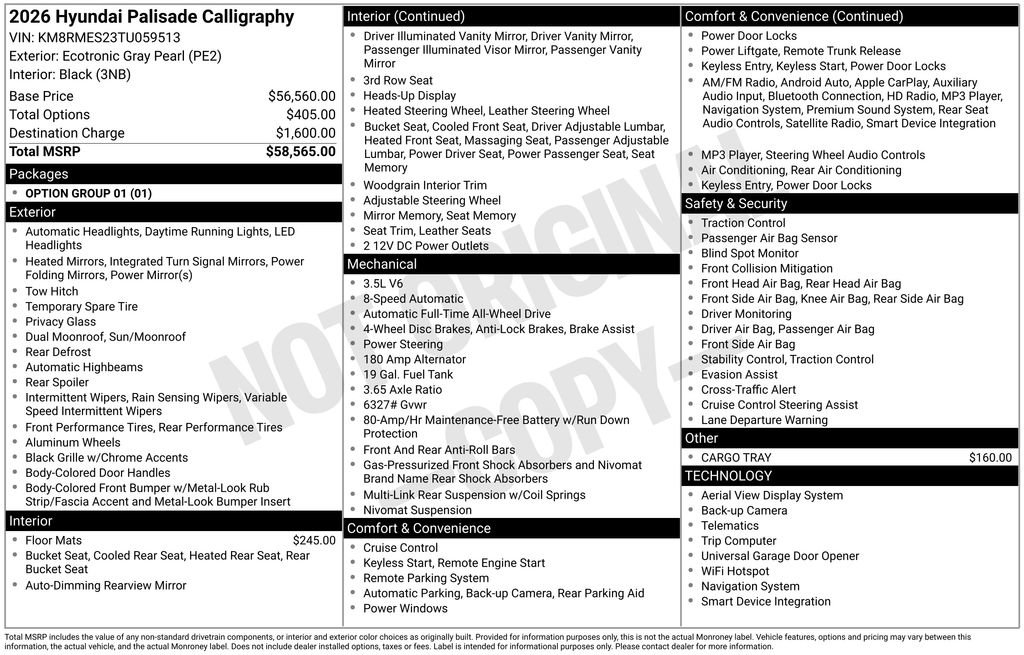 New 2026 Hyundai Palisade Calligraphy image 3