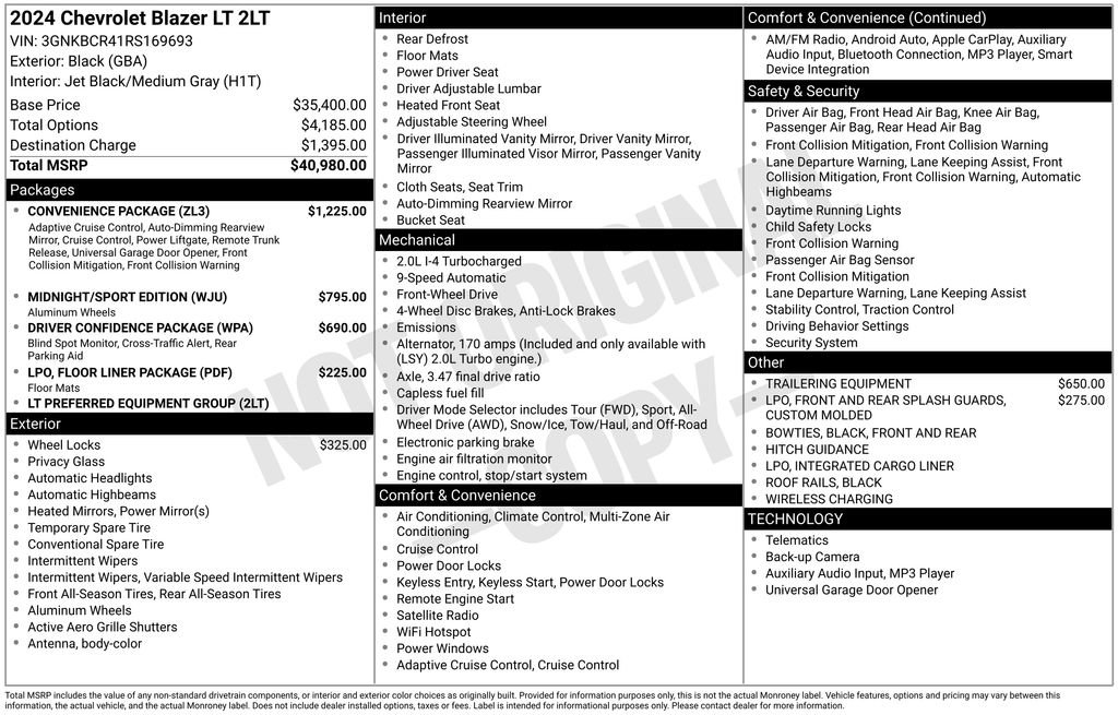 Used 2024 Chevrolet Blazer LT w/ Convenience Package image 4