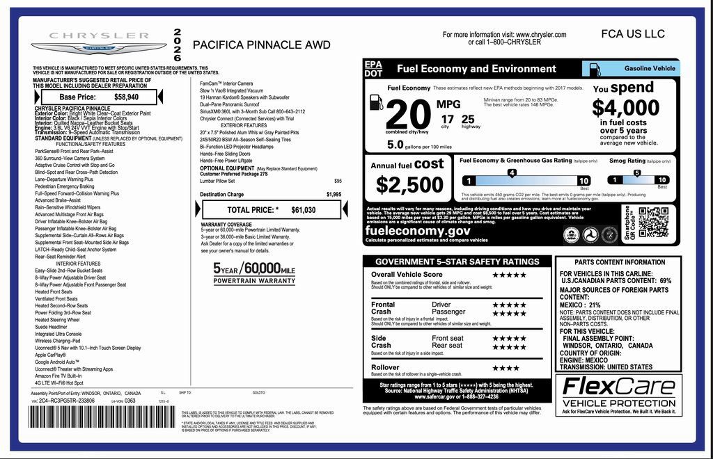 New 2026 Chrysler Pacifica Pinnacle image 2
