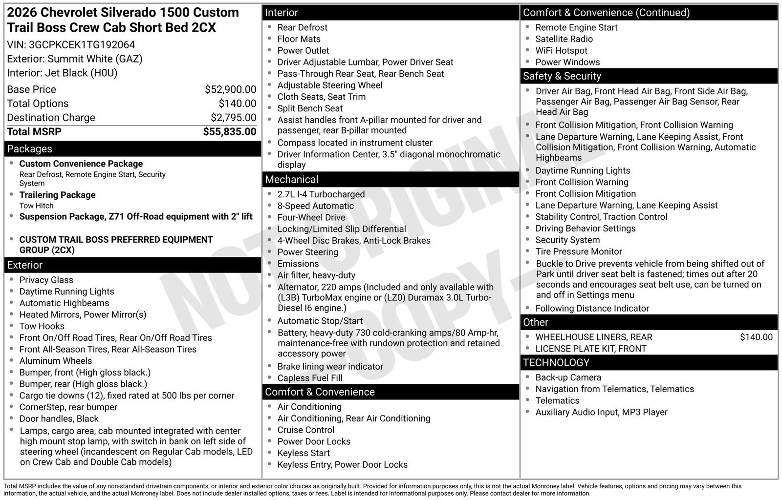 New 2026 Chevrolet Silverado 1500 Custom Trail Boss image 22