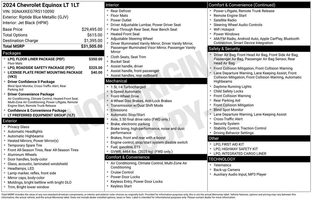 Used 2024 Chevrolet Equinox LT w/ LPO, Floor Liner Package image 6