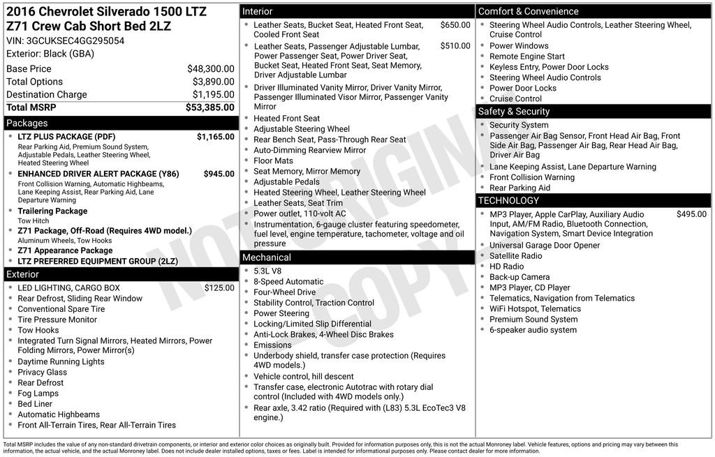 Used 2016 Chevrolet Silverado 1500 LTZ Z71 w/ LTZ Plus Package AWD/4WD image 4