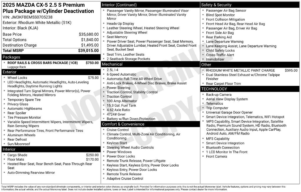 Certified 2025 MAZDA CX-5 AWD 2.5 S image 10