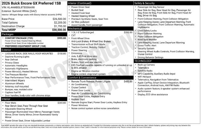 New 2026 Buick Encore GX Preferred w/ Comfort Package FWD image 3
