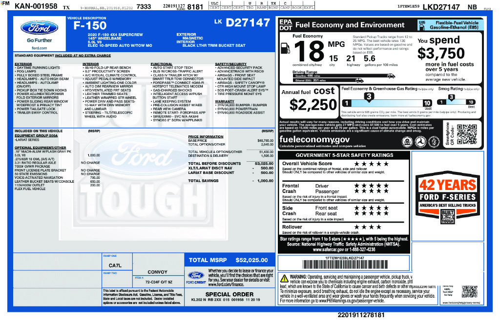Used 2020 Ford F150 Lariat AWD/4WD image 7