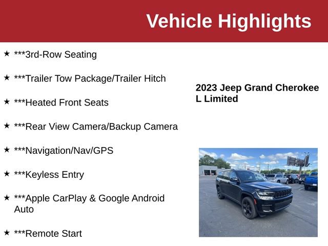 Used 2023 Jeep Grand Cherokee L Limited w/ Black Appearance Package AWD/4WD image 10
