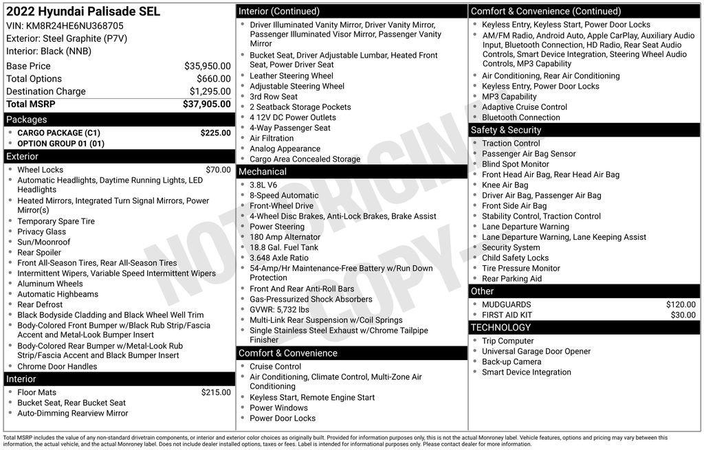 Used 2022 Hyundai Palisade SEL w/ Cargo Package FWD image 7