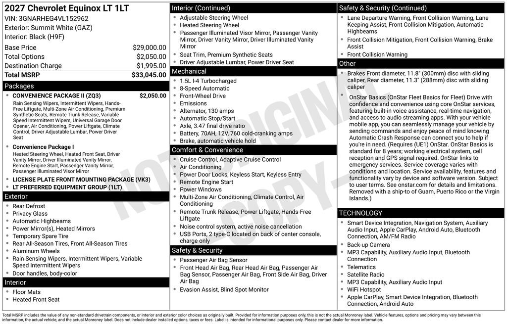 New 2027 Chevrolet Equinox LT w/ Convenience Package II FWD image 3