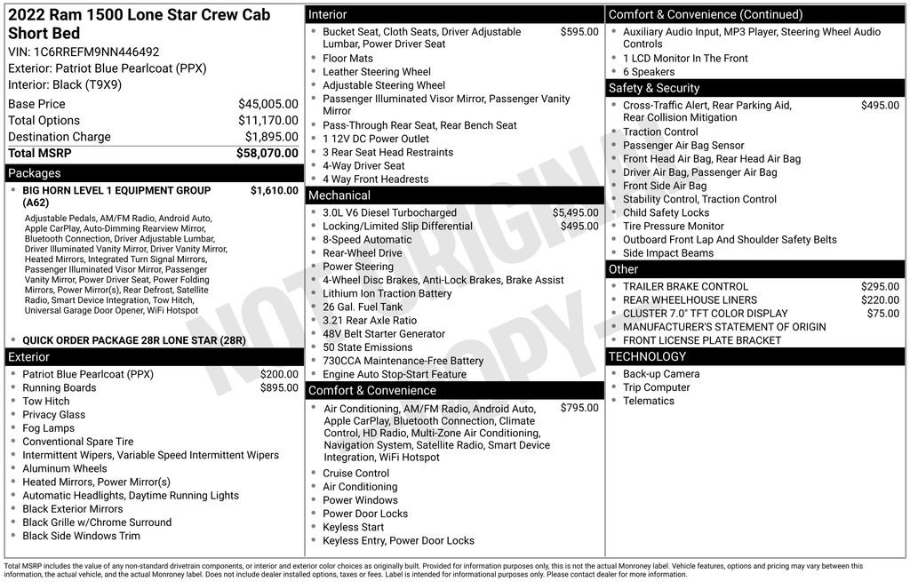 Used 2022 RAM 1500 Lone Star RWD image 33