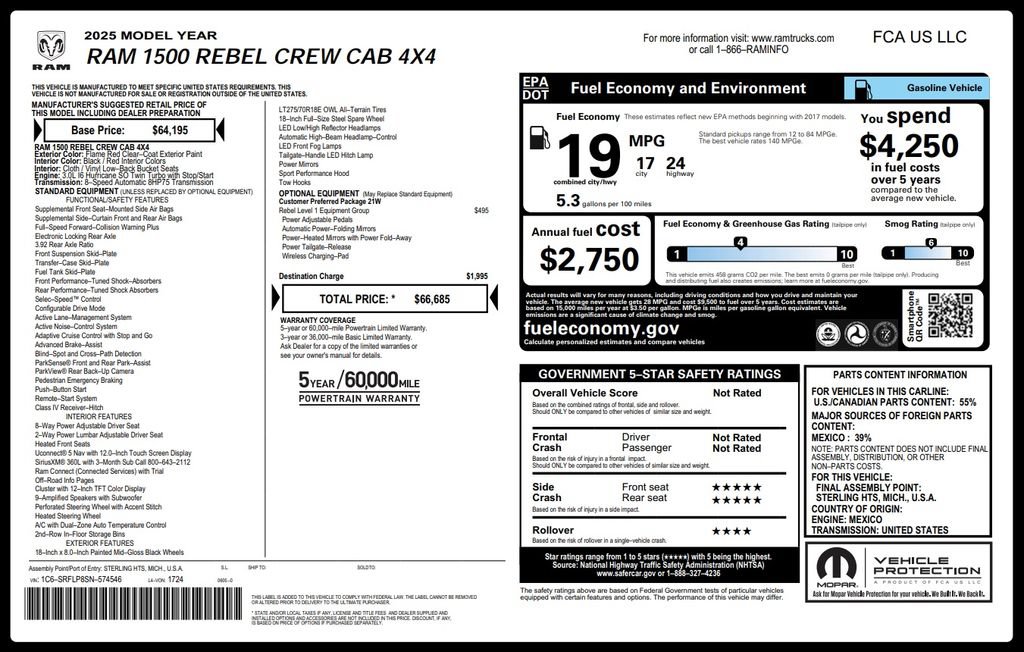 Used 2025 RAM 1500 Rebel w/ Rebel Level 1 Equipment Group AWD/4WD image 4