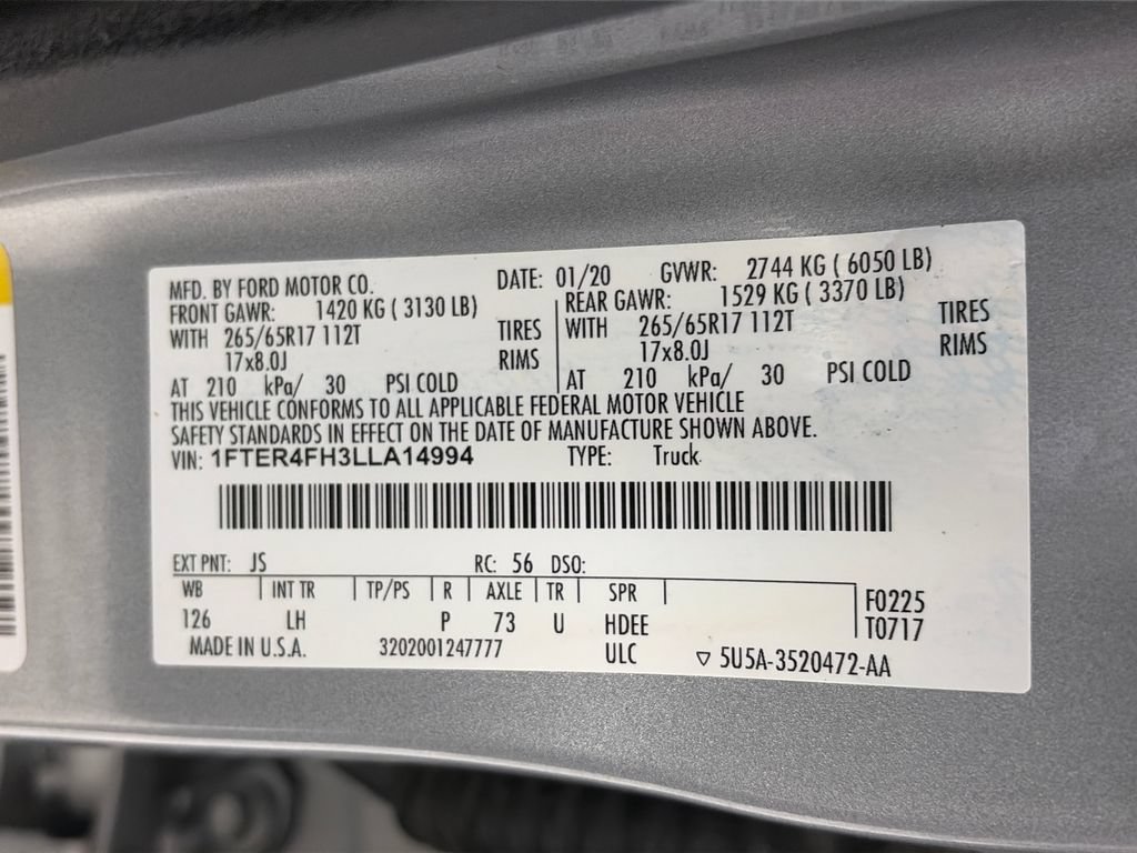 Certified 2020 Ford Ranger XLT w/ Equipment Group 302A Luxury AWD/4WD image 9