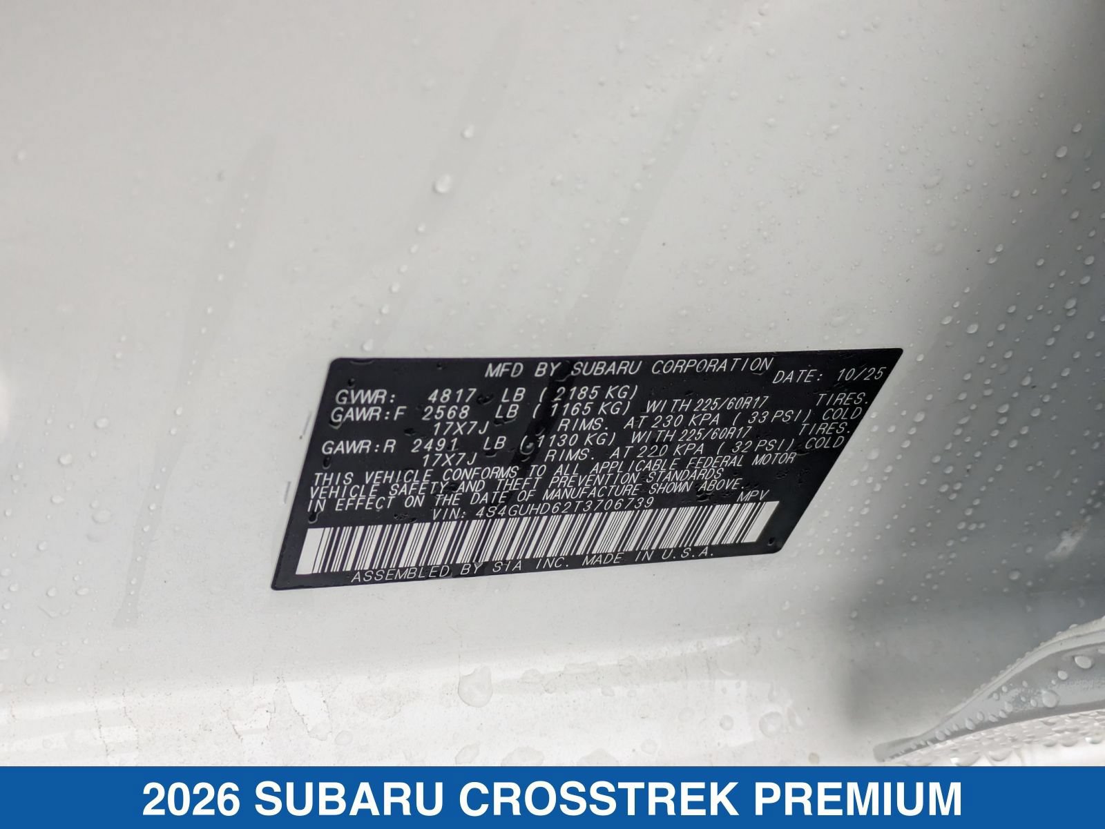 Certified 2026 Subaru Crosstrek 2.5i Premium AWD/4WD image 29