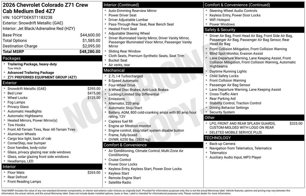 New 2026 Chevrolet Colorado Z71 AWD/4WD image 21