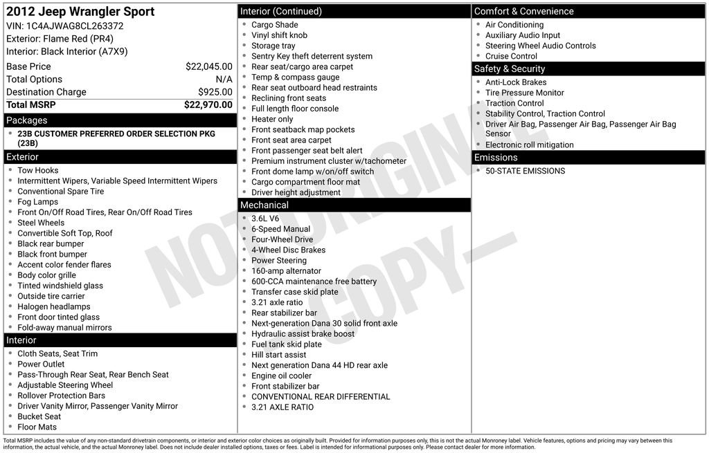 Used 2012 Jeep Wrangler Sport image 6