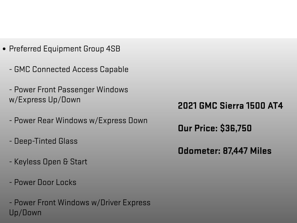 Used 2021 GMC Sierra 1500 AT4 w/ AT4 Preferred Package AWD/4WD image 6