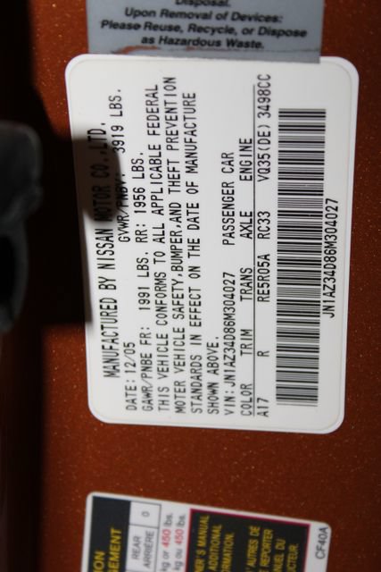 Used 2006 Nissan 350Z Touring w/ (N93) Cargo Convenience Pkg RWD image 51