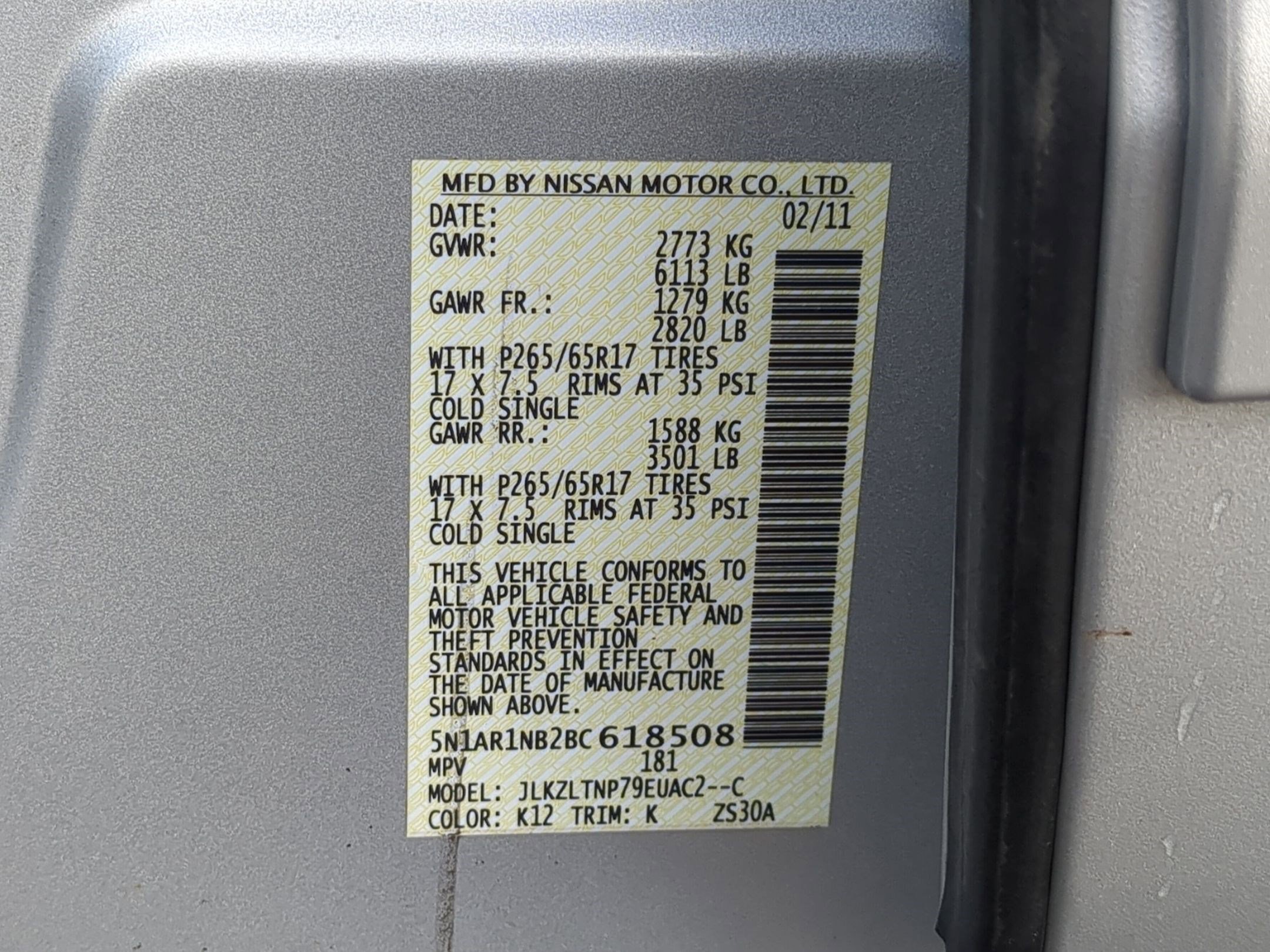 Used 2011 Nissan Pathfinder SV w/ Protection Pkg image 34