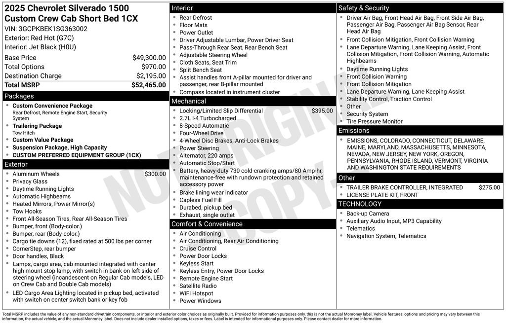 New 2025 Chevrolet Silverado 1500 Custom image 18