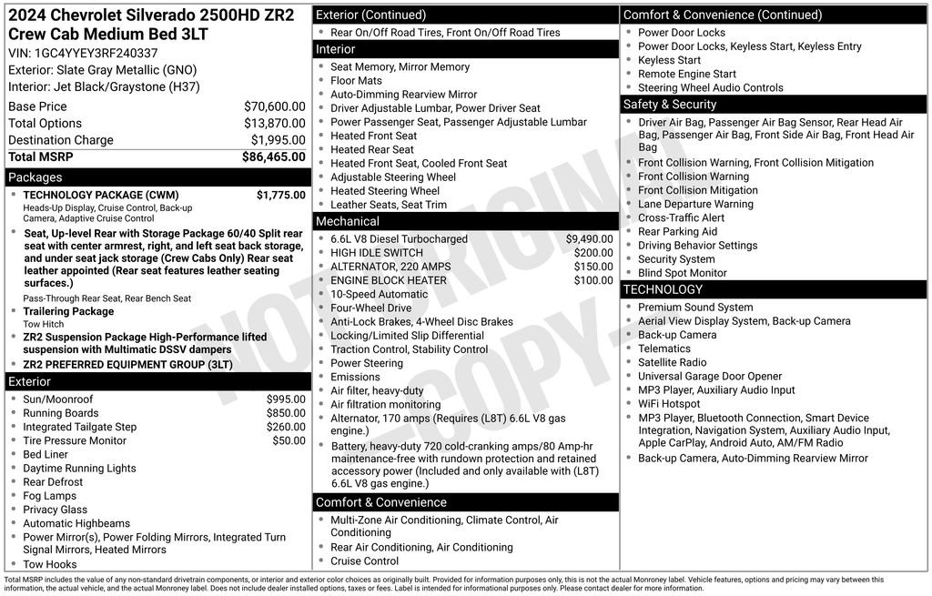 Used 2024 Chevrolet Silverado 2500 ZR2 w/ Technology Package AWD/4WD image 7