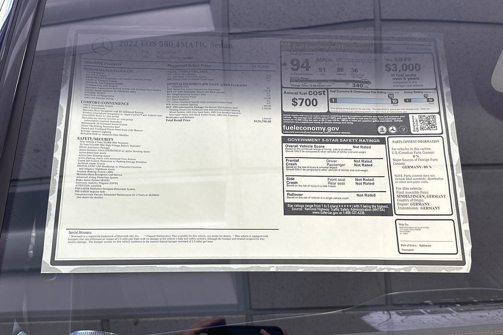 Used 2022 Mercedes-Benz EQS 580 4MATIC Sedan image 20