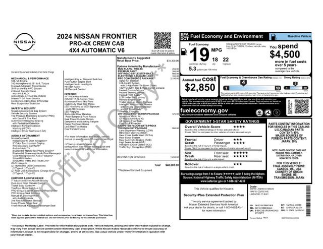 Certified 2024 Nissan Frontier PRO-4X w/ Pro Convenience Package AWD/4WD image 6