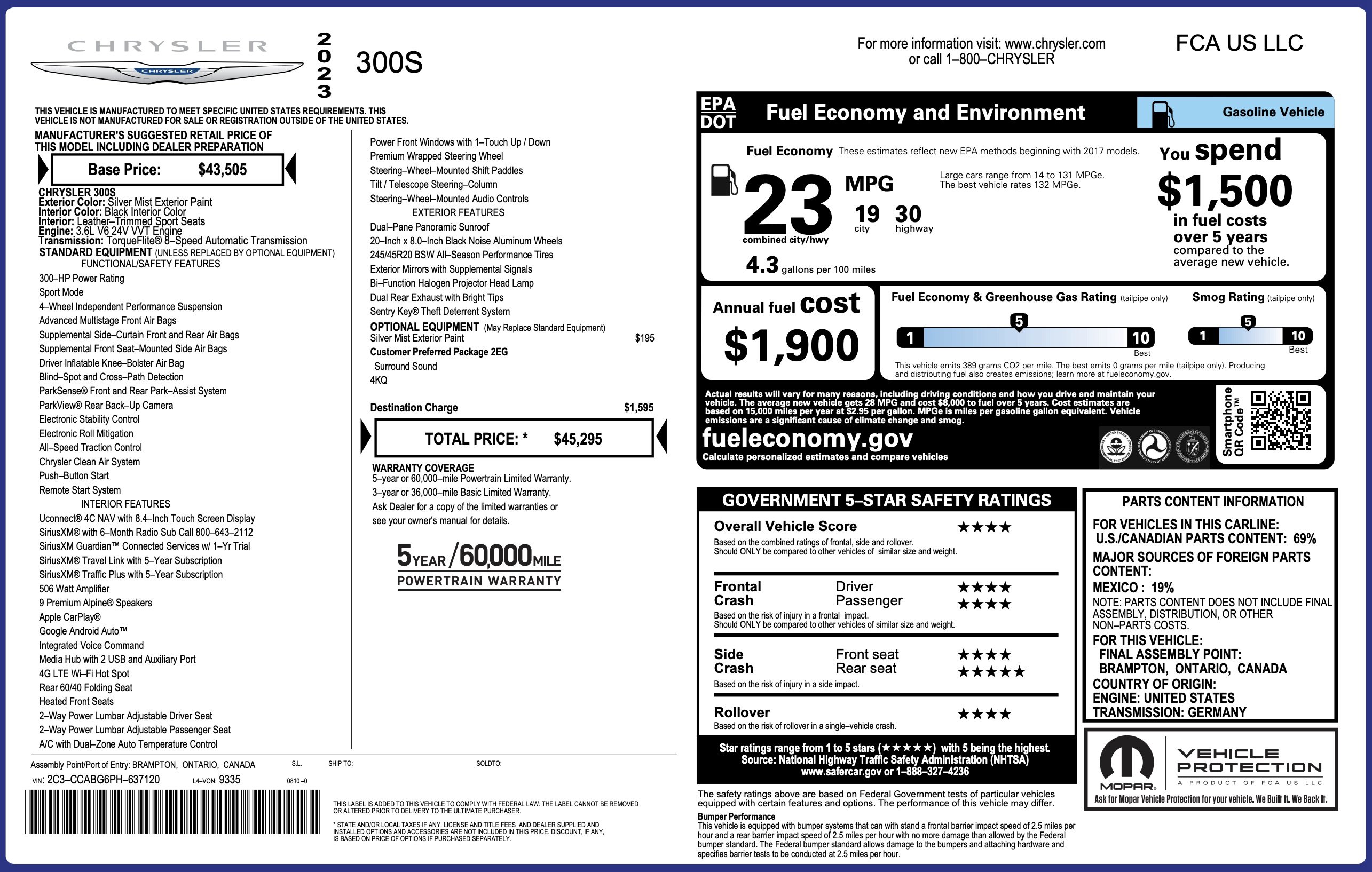 Used 2023 Chrysler 300 S image 3