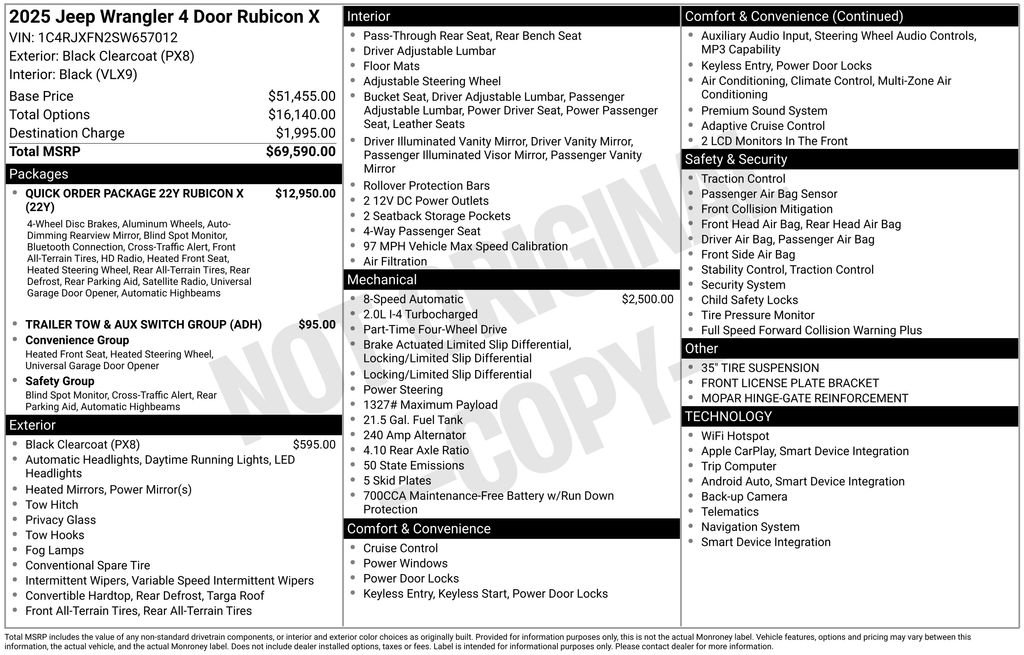 New 2025 Jeep Wrangler Unlimited Rubicon AWD/4WD image 31