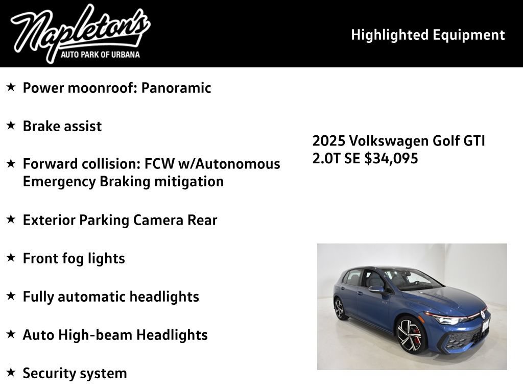 Certified 2025 Volkswagen GTI SE FWD image 17