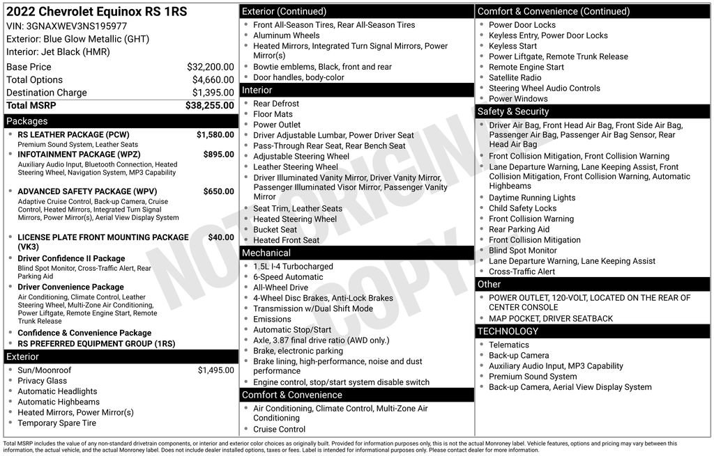 Used 2022 Chevrolet Equinox RS w/ RS Leather Package image 35