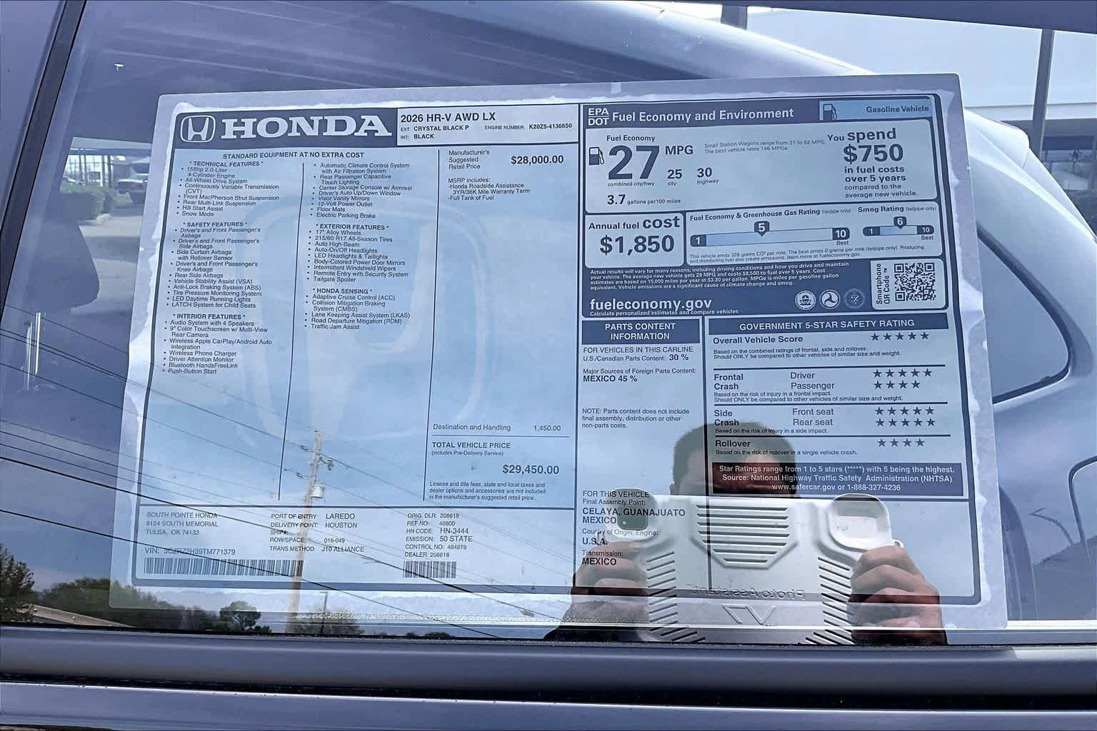 New 2026 Honda HR-V LX image 21