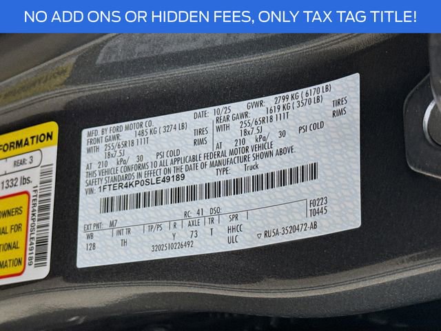 New 2025 Ford Ranger Lariat w/ FX4 Off-Road Package image 31