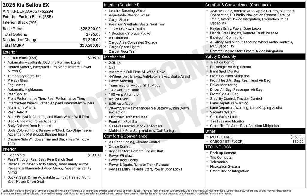 Certified 2025 Kia Seltos EX AWD/4WD image 10