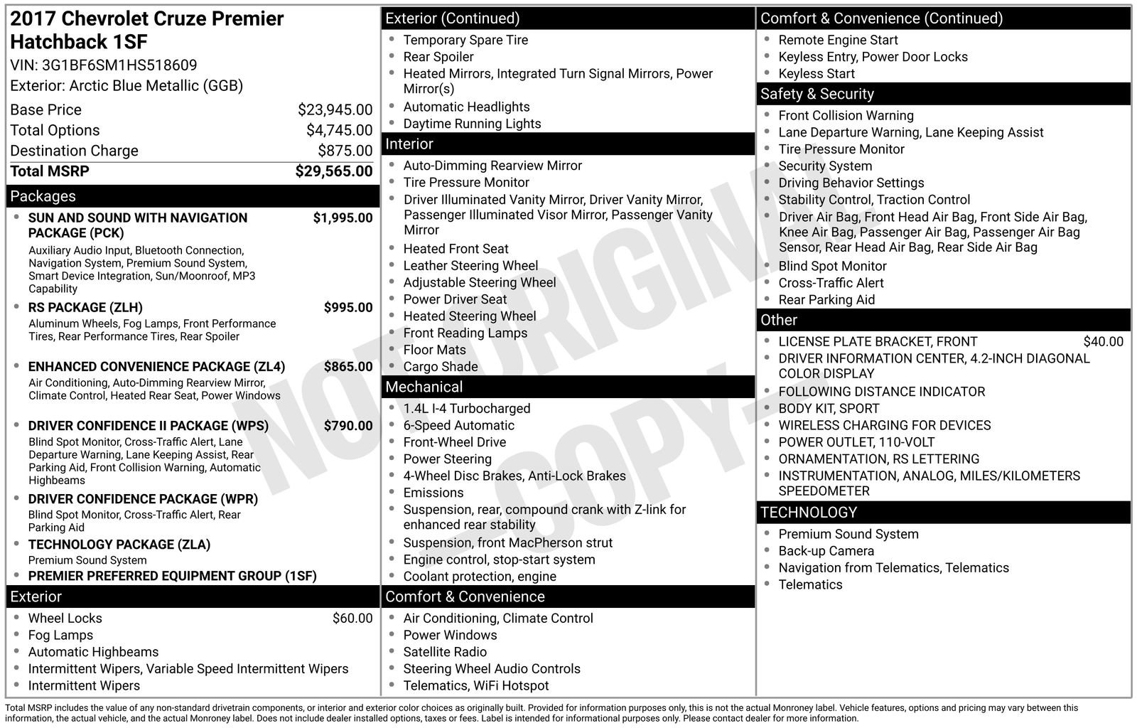 Used 2017 Chevrolet Cruze Premier image 58