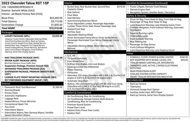 Used 2023 Chevrolet Tahoe RST w/ Luxury Package image 16