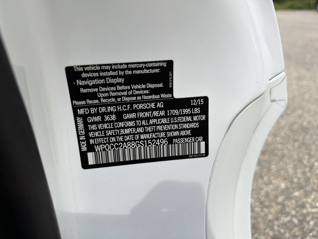 Certified 2016 Porsche Boxster Spyder RWD image 10