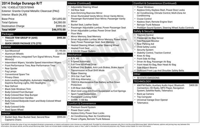 Used 2014 Dodge Durango R/T w/ Trailer Tow Group IV image 43