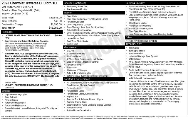 Used 2023 Chevrolet Traverse LT AWD/4WD image 39