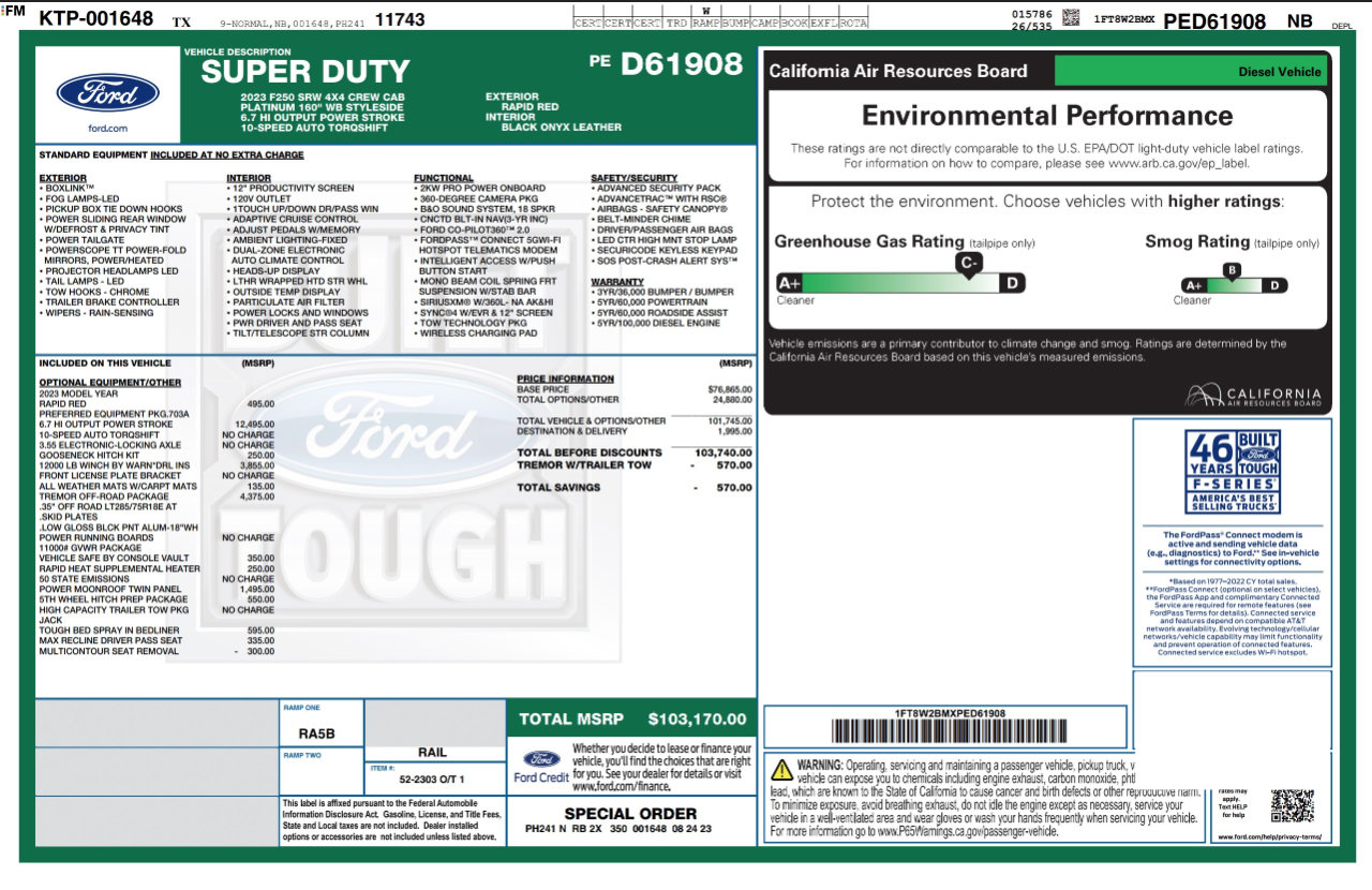 Used 2023 Ford F250 Platinum w/ Tremor Off-Road Package image 4