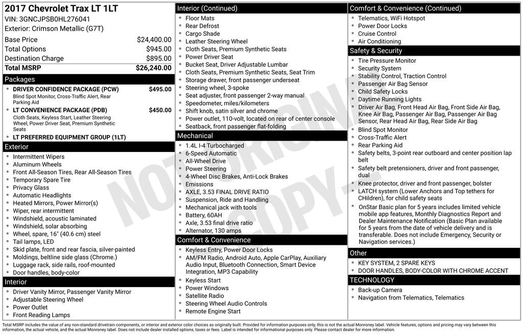 Used 2017 Chevrolet Trax LT w/ Driver Confidence Package image 17