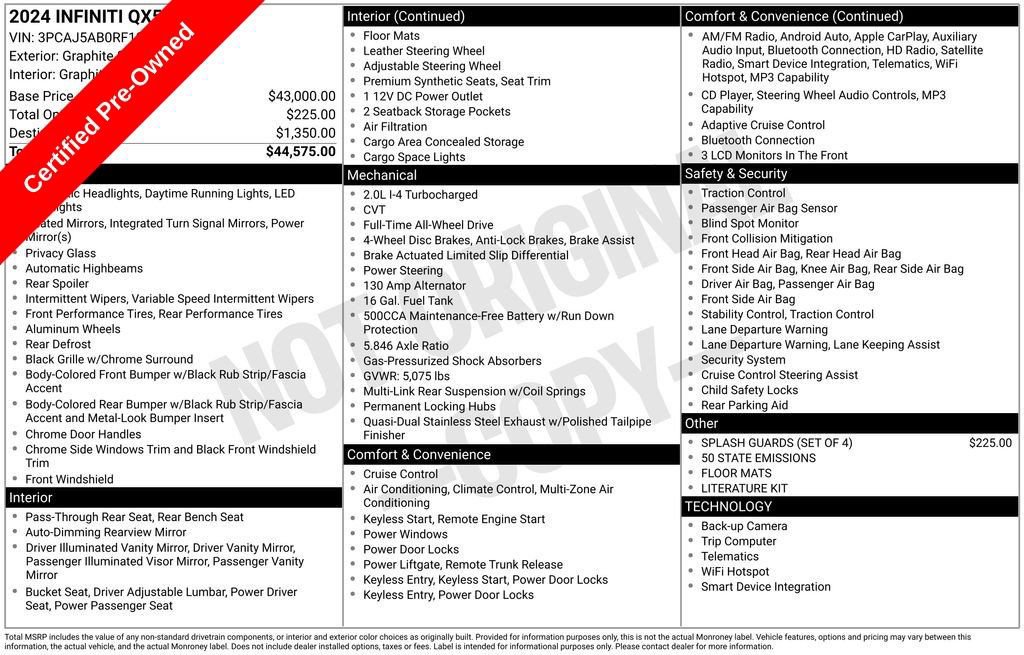 Used 2024 INFINITI QX50 Pure image 39