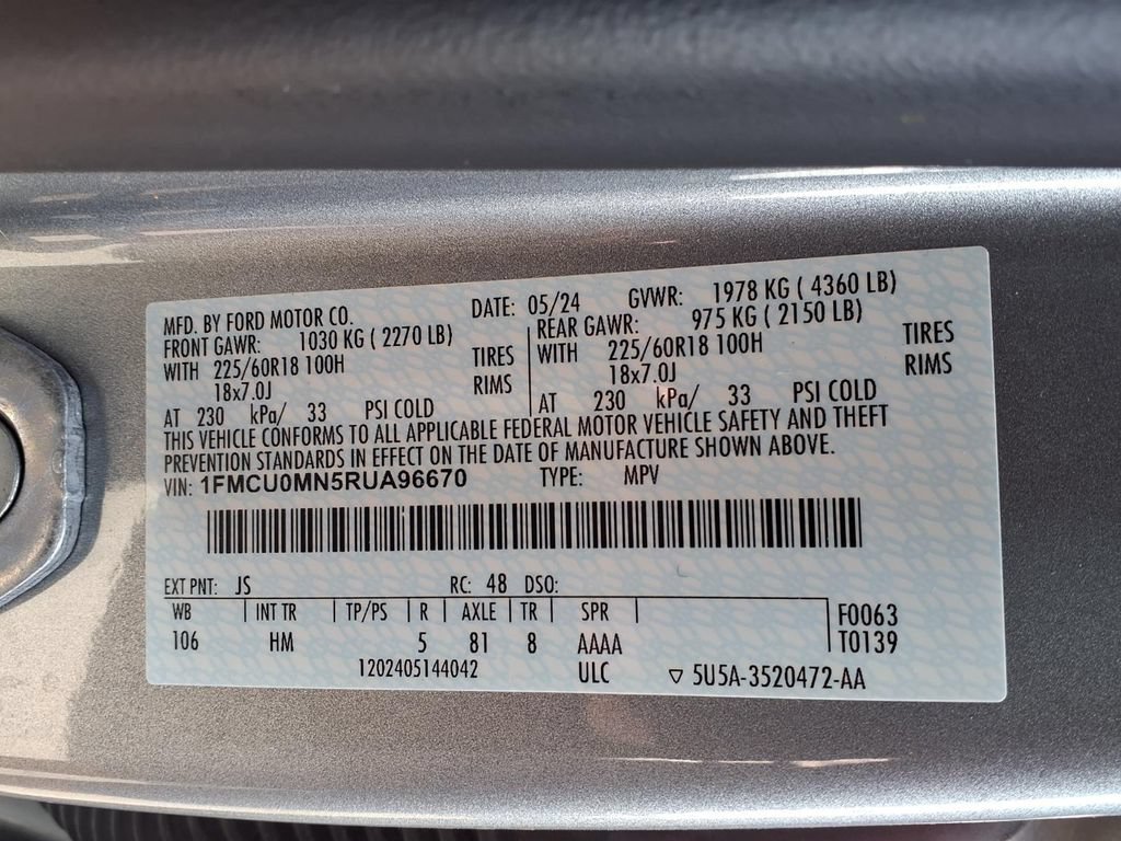 Used 2024 Ford Escape ST-Line w/ Tech Pack #1 FWD image 23