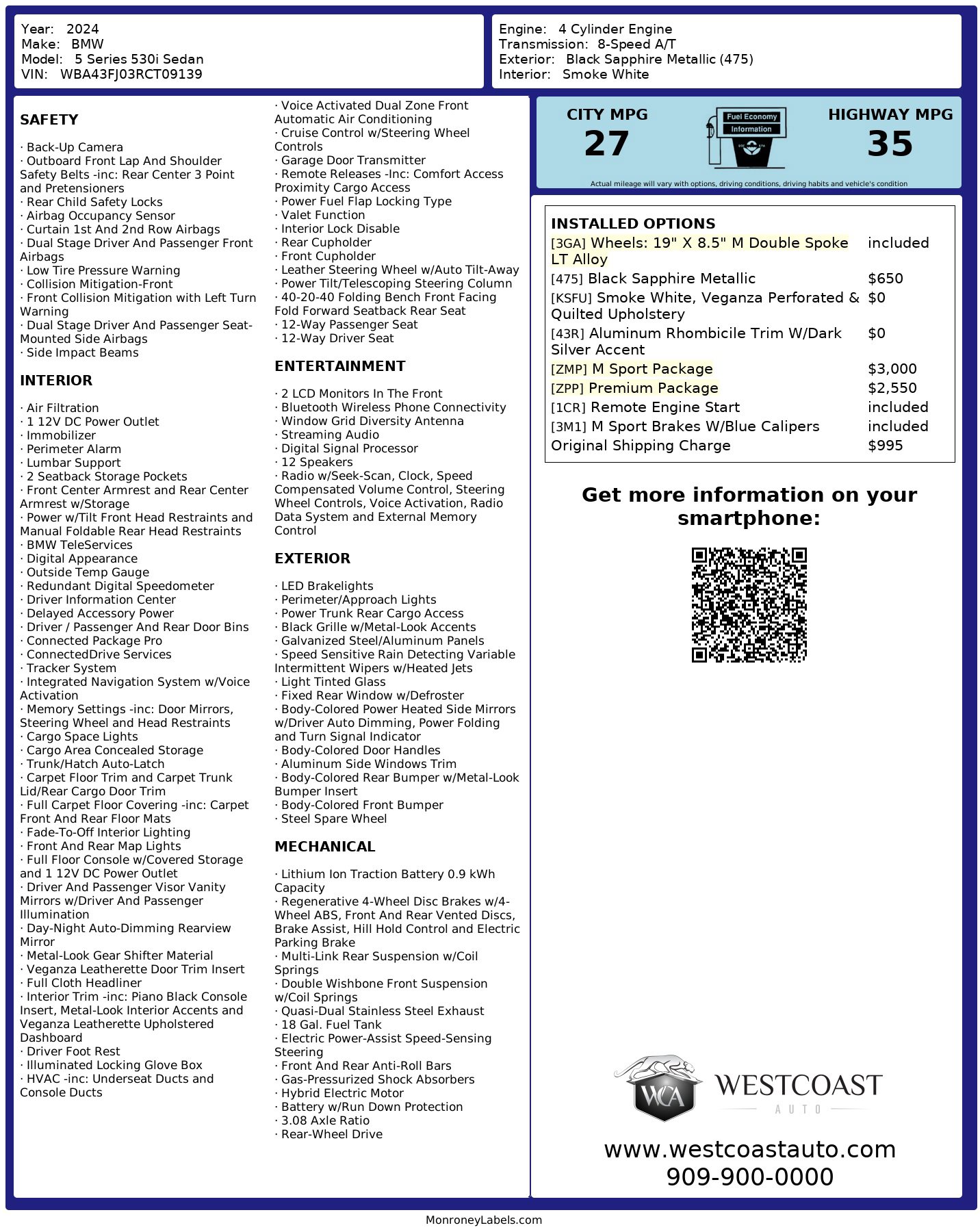 Used 2024 BMW 530i w/ M Sport Package image 15