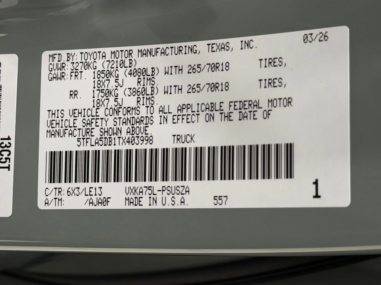 New 2026 Toyota Tundra SR AWD/4WD image 19