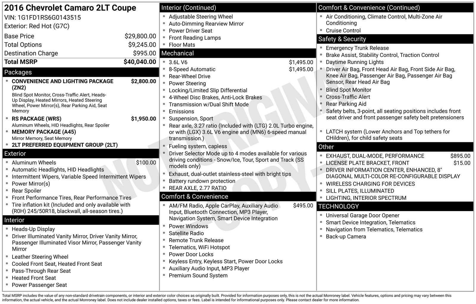 Used 2016 Chevrolet Camaro LT image 26