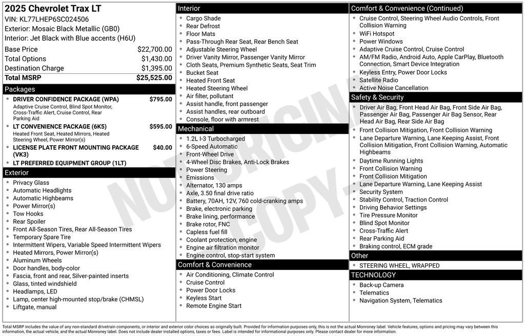 Used 2025 Chevrolet Trax LT w/ Driver Confidence Package FWD image 25