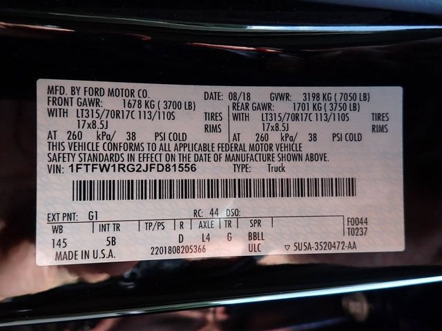 Used 2018 Ford F150 Raptor w/ Equipment Group 802A Luxury AWD/4WD image 14