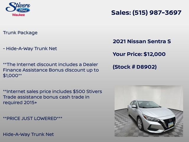 Used 2021 Nissan Sentra S w/ Trunk Package image 6