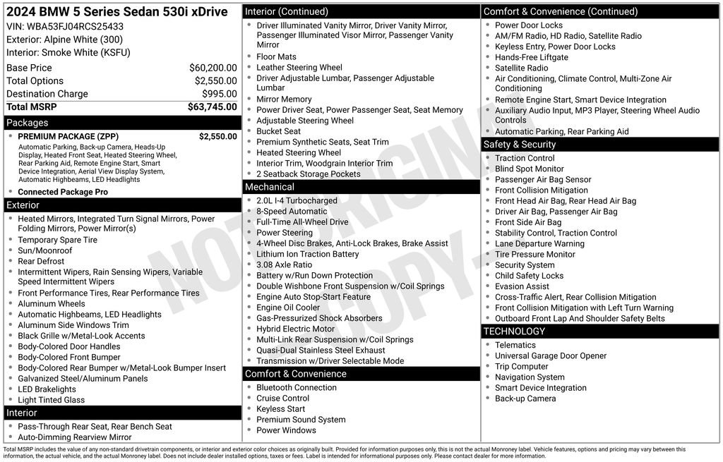 Used 2024 BMW 530i xDrive w/ Premium Package image 6